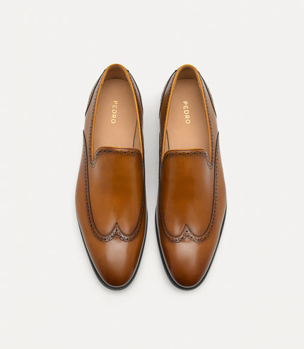 Steve Leather "Brogue" Loafer - Camel