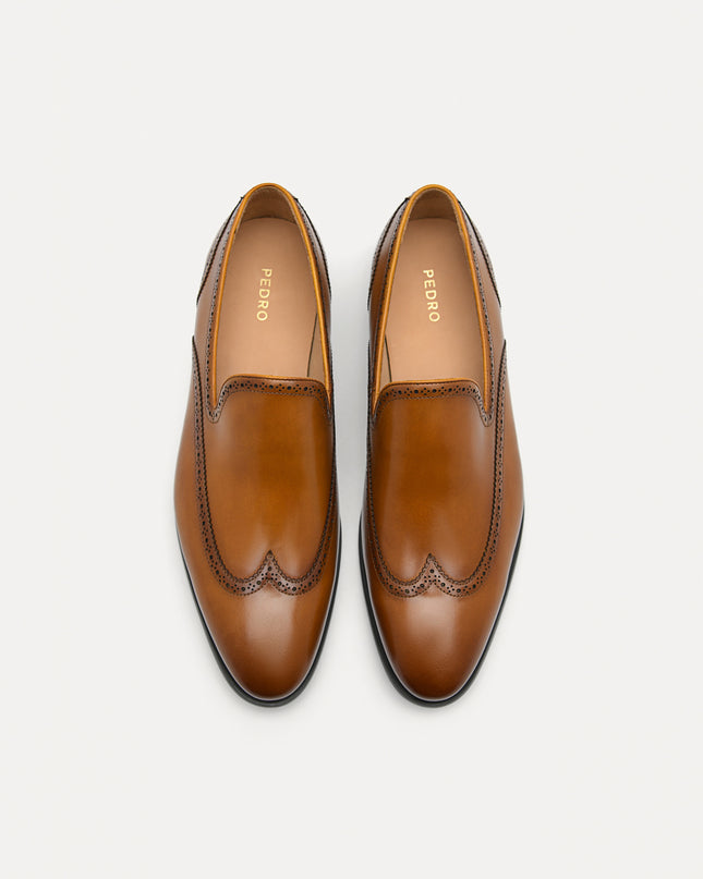Steve Leather "Brogue" Loafer - Camel