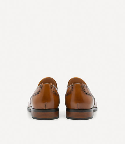 Steve Leather "Brogue" Loafer - Camel
