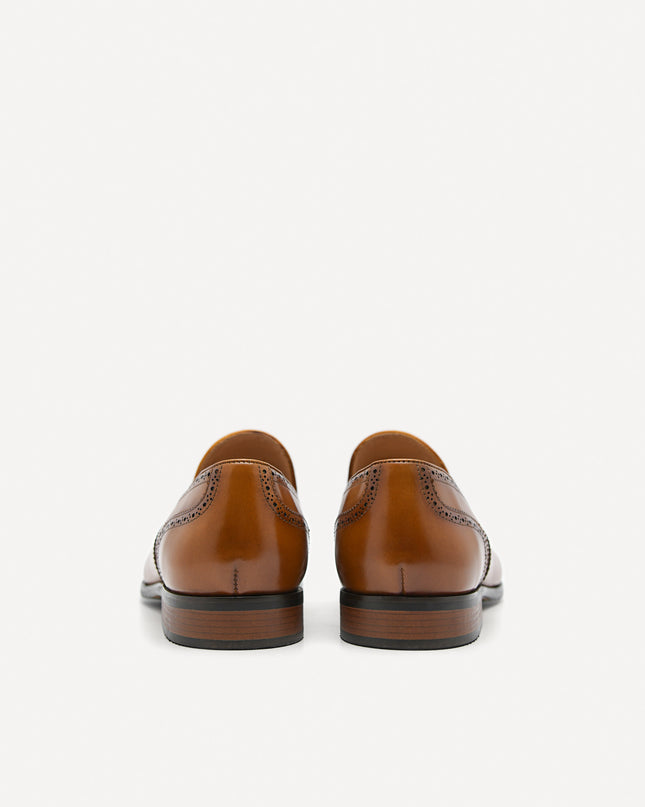 Steve Leather "Brogue" Loafer - Camel