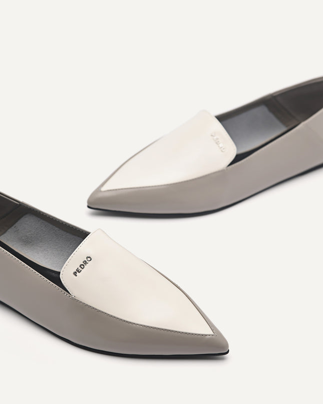 PEDRO Studio Kristen Leather Flats - Grey