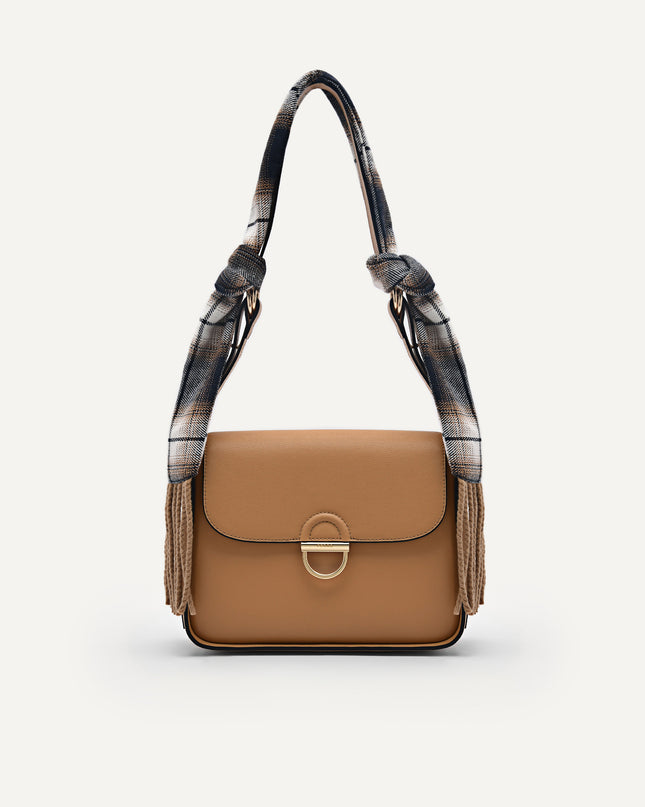 Jean Leather Satchel Bag with Scarf Accessory