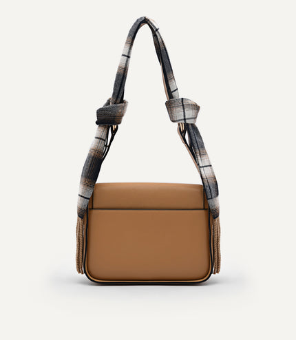Jean Leather Satchel Bag with Scarf Accessory