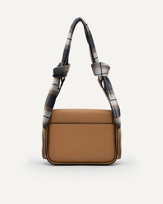 Jean Leather Satchel Bag with Scarf Accessory