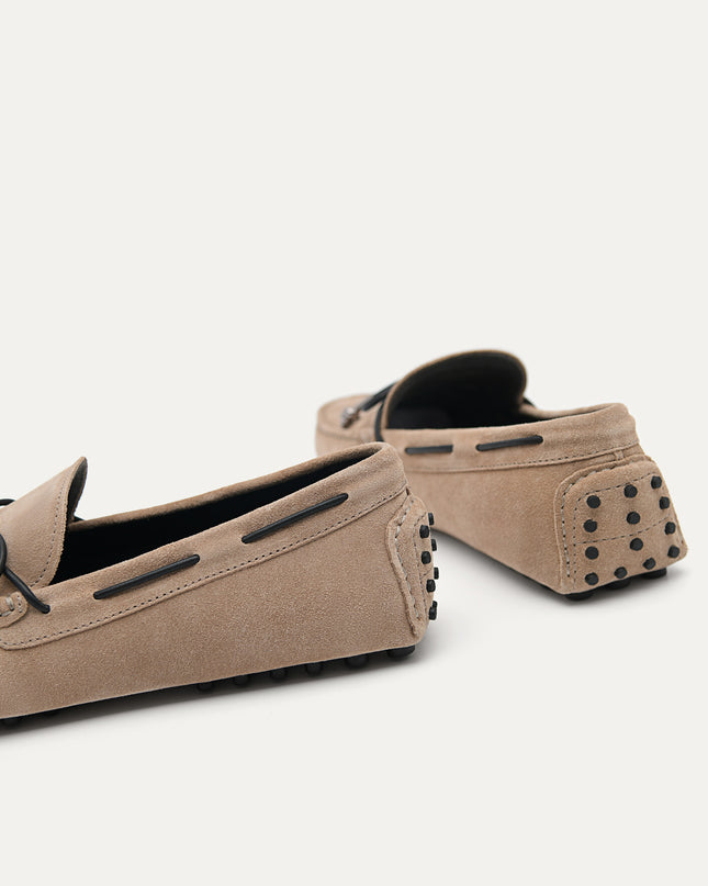 Suede Moccasins with Metal-dipped Laces