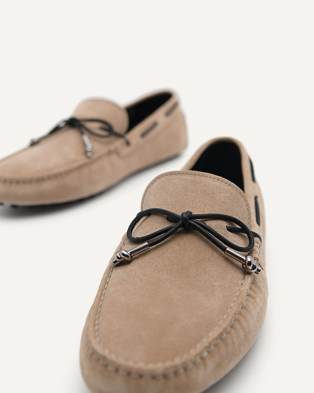 Suede Moccasins with Metal-dipped Laces