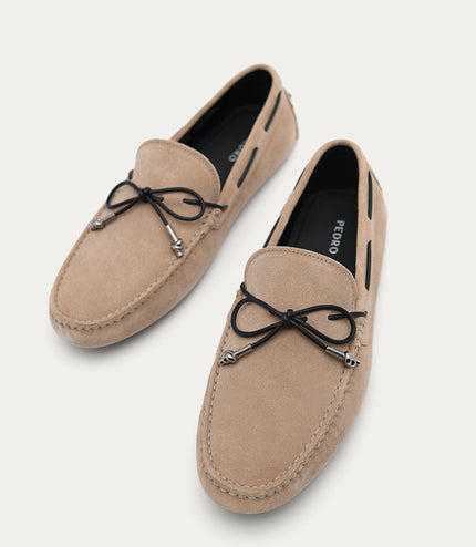 Suede Moccasins with Metal-dipped Laces