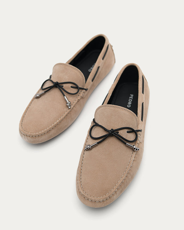 Suede Moccasins with Metal-dipped Laces