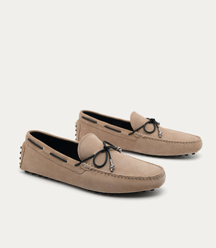Suede Moccasins with Metal-dipped Laces