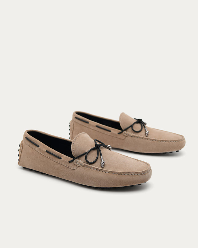 Suede Moccasins with Metal-dipped Laces