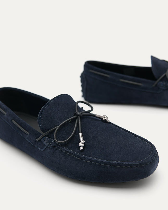 Suede Moccasins with Metal-dipped Laces