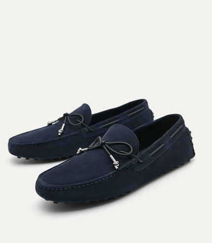 Suede Moccasins with Metal-dipped Laces