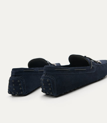 Suede Moccasins with Metal-dipped Laces