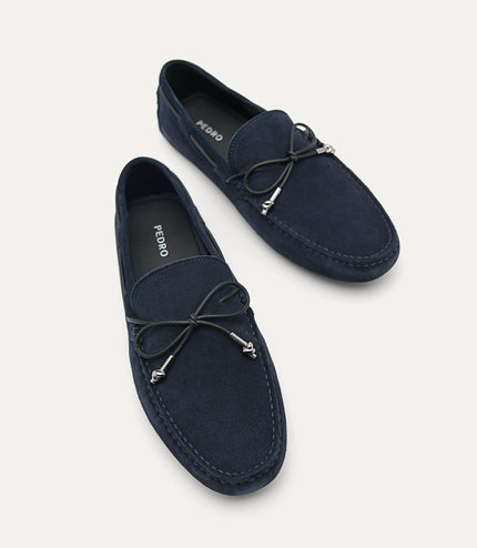 Suede Moccasins with Metal-dipped Laces