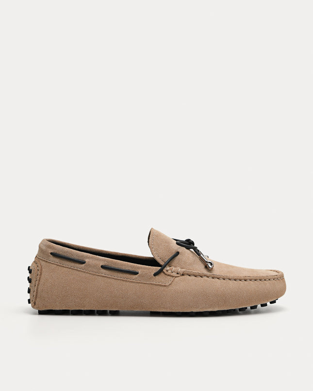 Suede Moccasins with Metal-dipped Laces