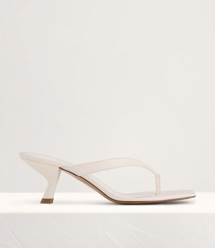 Square Toe Thong Heeled Sandals