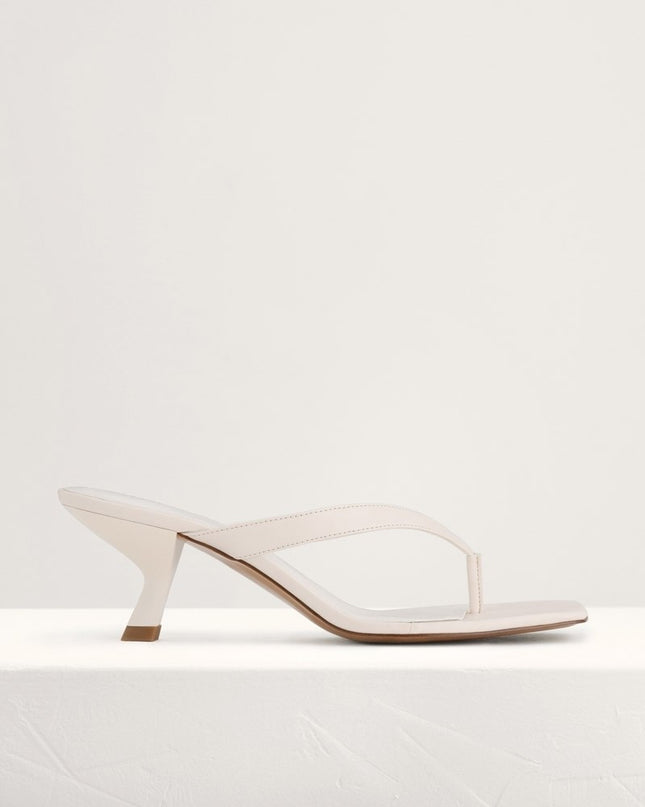 Square Toe Thong Heeled Sandals