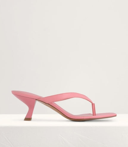 Square Toe Thong Heeled Sandals