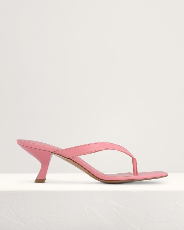 Square Toe Thong Heeled Sandals
