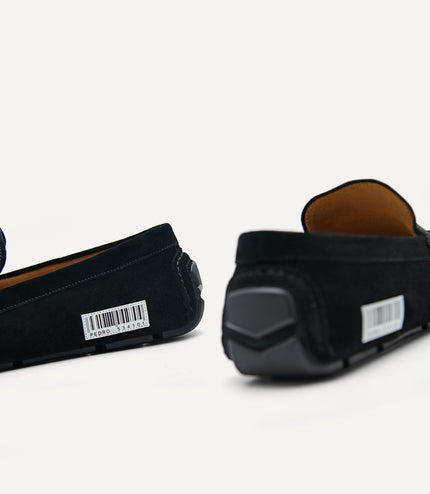 Suede "Barcode" Driving Moccassins