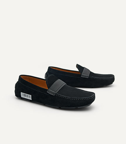 Suede "Barcode" Driving Moccassins