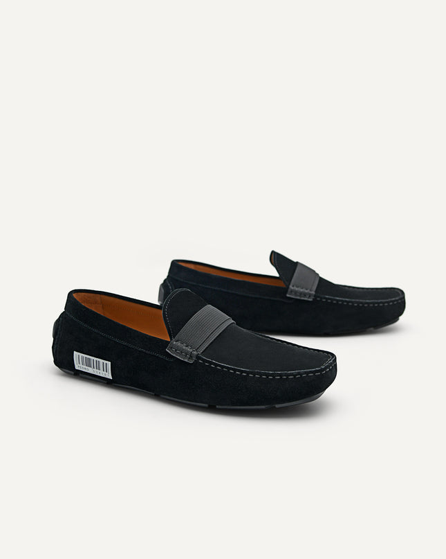 Suede "Barcode" Driving Moccassins