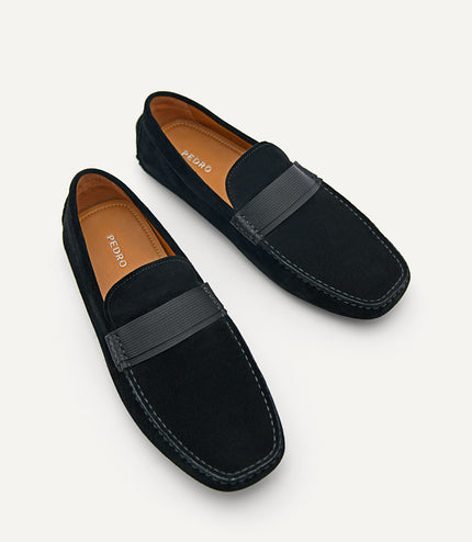 Suede "Barcode" Driving Moccassins