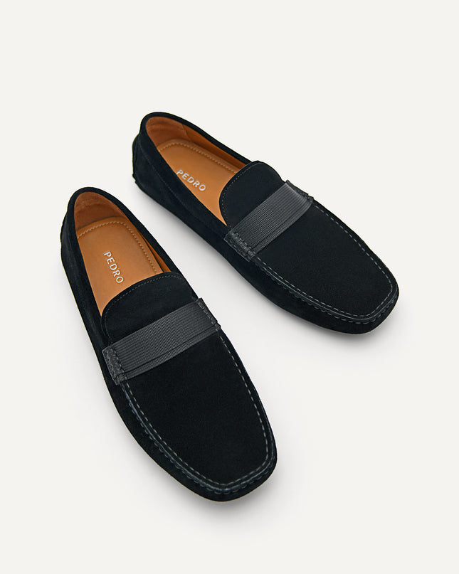 Suede "Barcode" Driving Moccassins