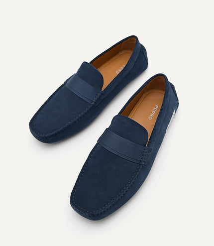 Suede "Barcode" Driving Moccassins