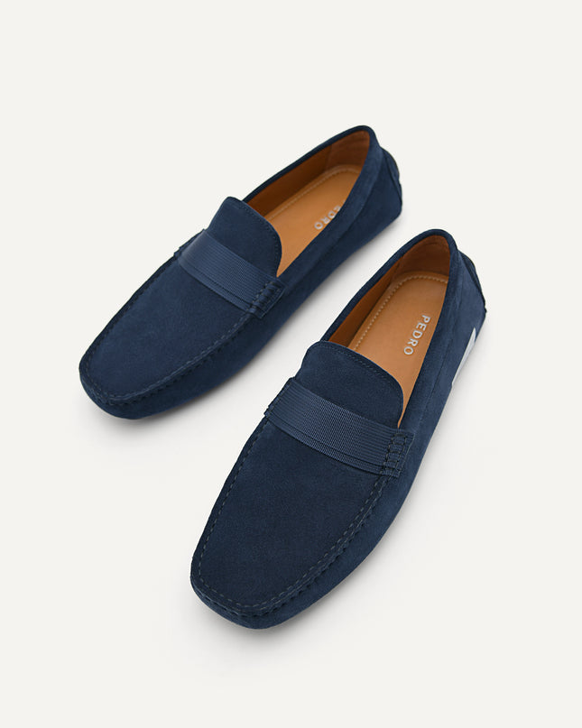 Suede "Barcode" Driving Moccassins