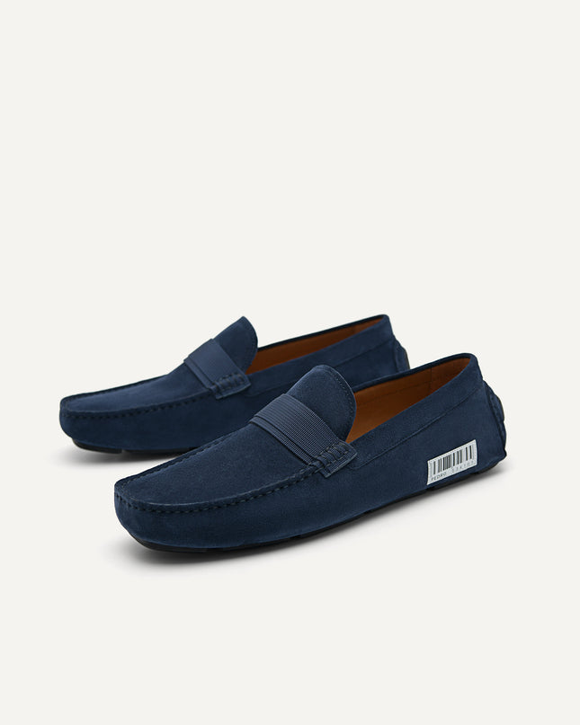 Suede "Barcode" Driving Moccassins