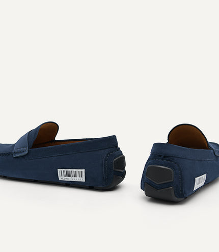 Suede "Barcode" Driving Moccassins
