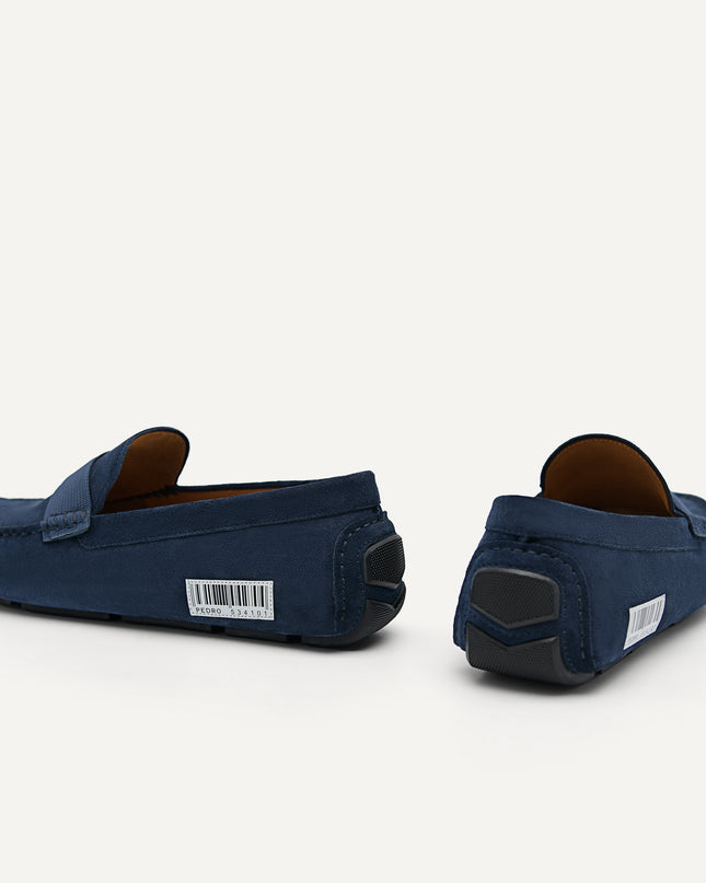 Suede "Barcode" Driving Moccassins