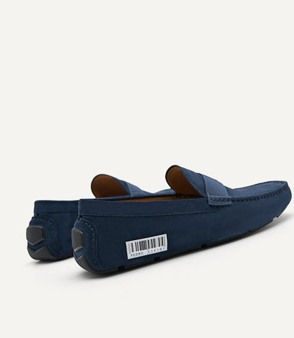 Suede "Barcode" Driving Moccassins