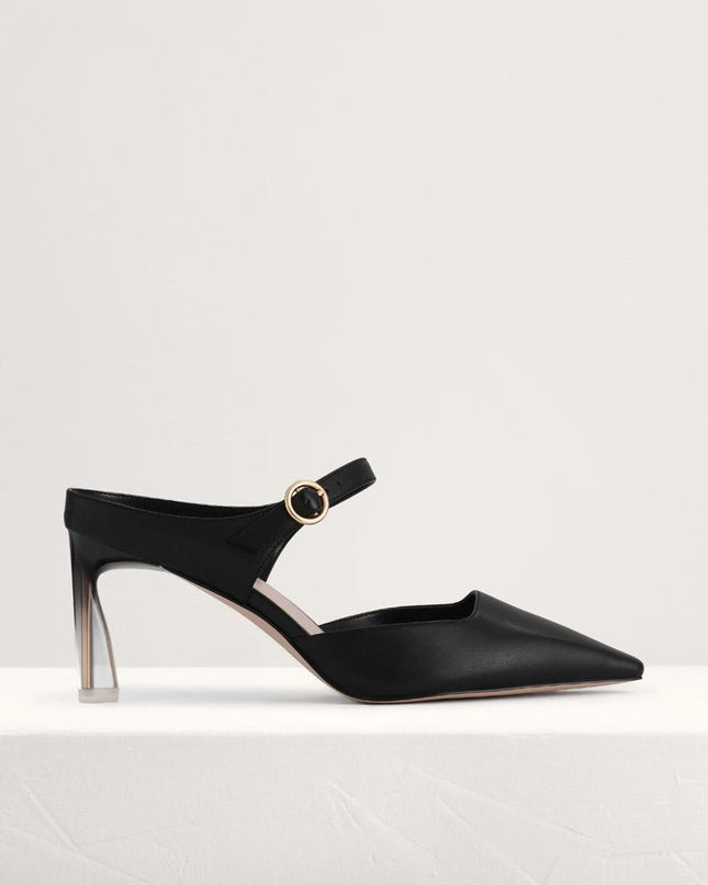 Leather Buckled Heels
