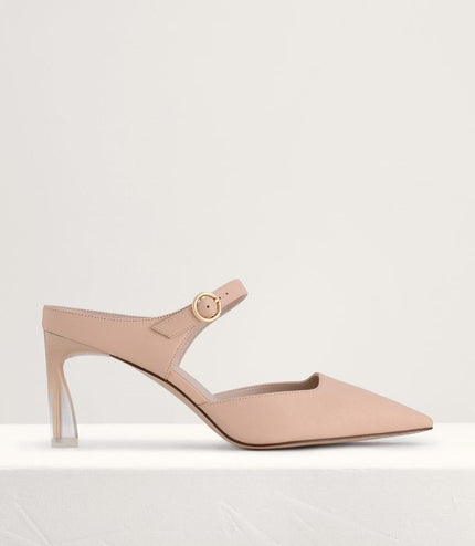 Leather Buckled Heels