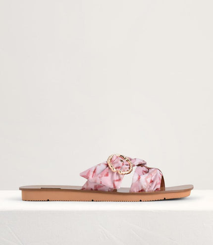 Suede-Trimmed Cross Sandals