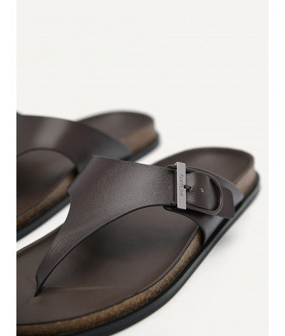 Synthetic Leather Thong Sandals