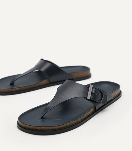 Synthetic Leather Thong Sandals