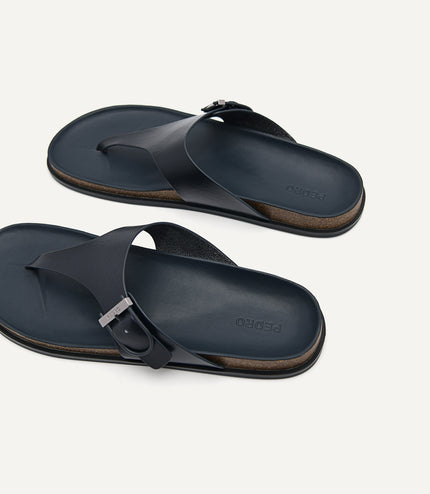 Synthetic Leather Thong Sandals