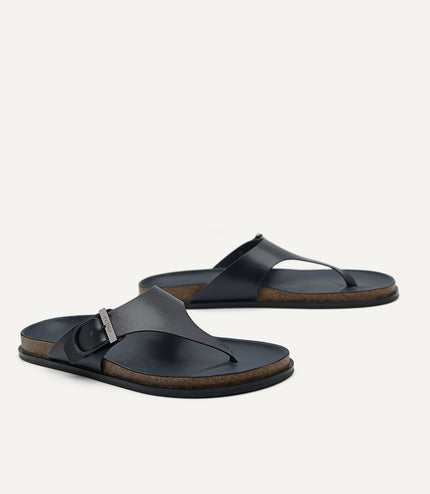 Synthetic Leather Thong Sandals