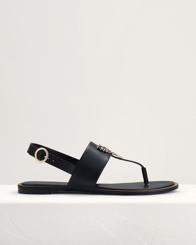 Fan Embellished Thong Sandals