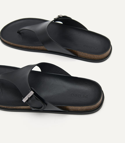 Synthetic Leather Thong Sandals