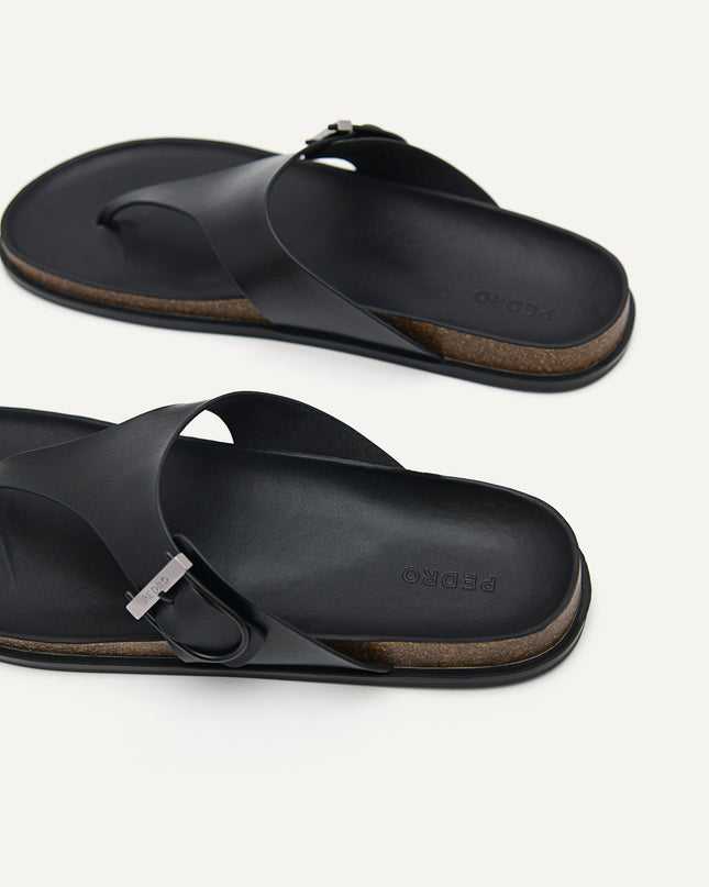 Synthetic Leather Thong Sandals