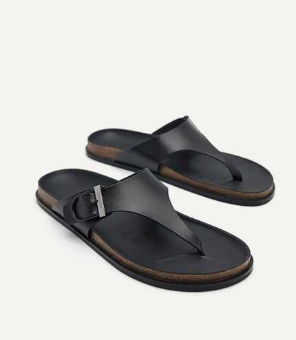 Synthetic Leather Thong Sandals