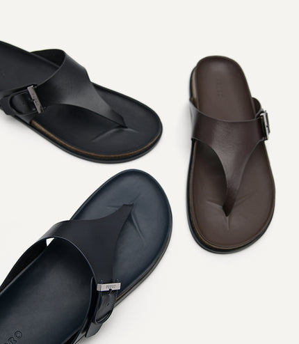 Synthetic Leather Thong Sandals