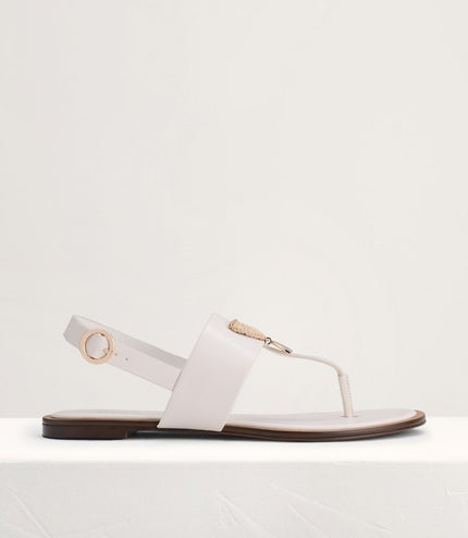 Fan Embellished Thong Sandals