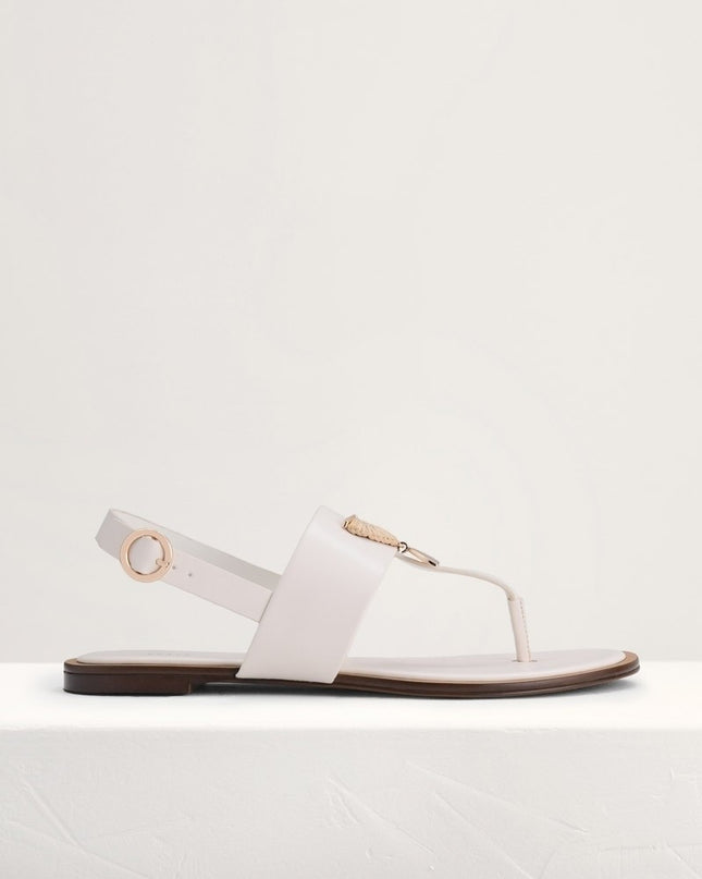 Fan Embellished Thong Sandals