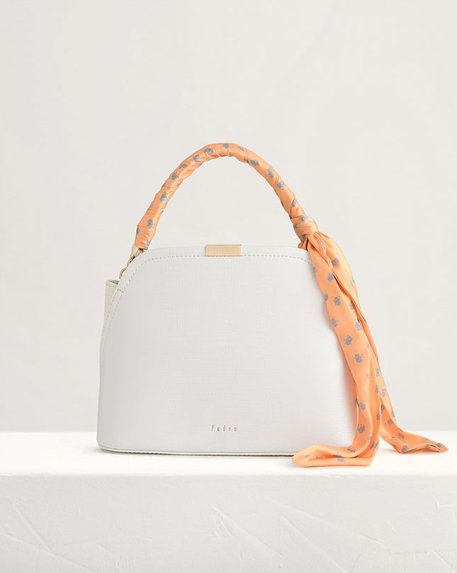 Twill-Trimmed Top Handle Bag