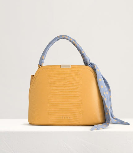 Twill-Trimmed Top Handle Bag